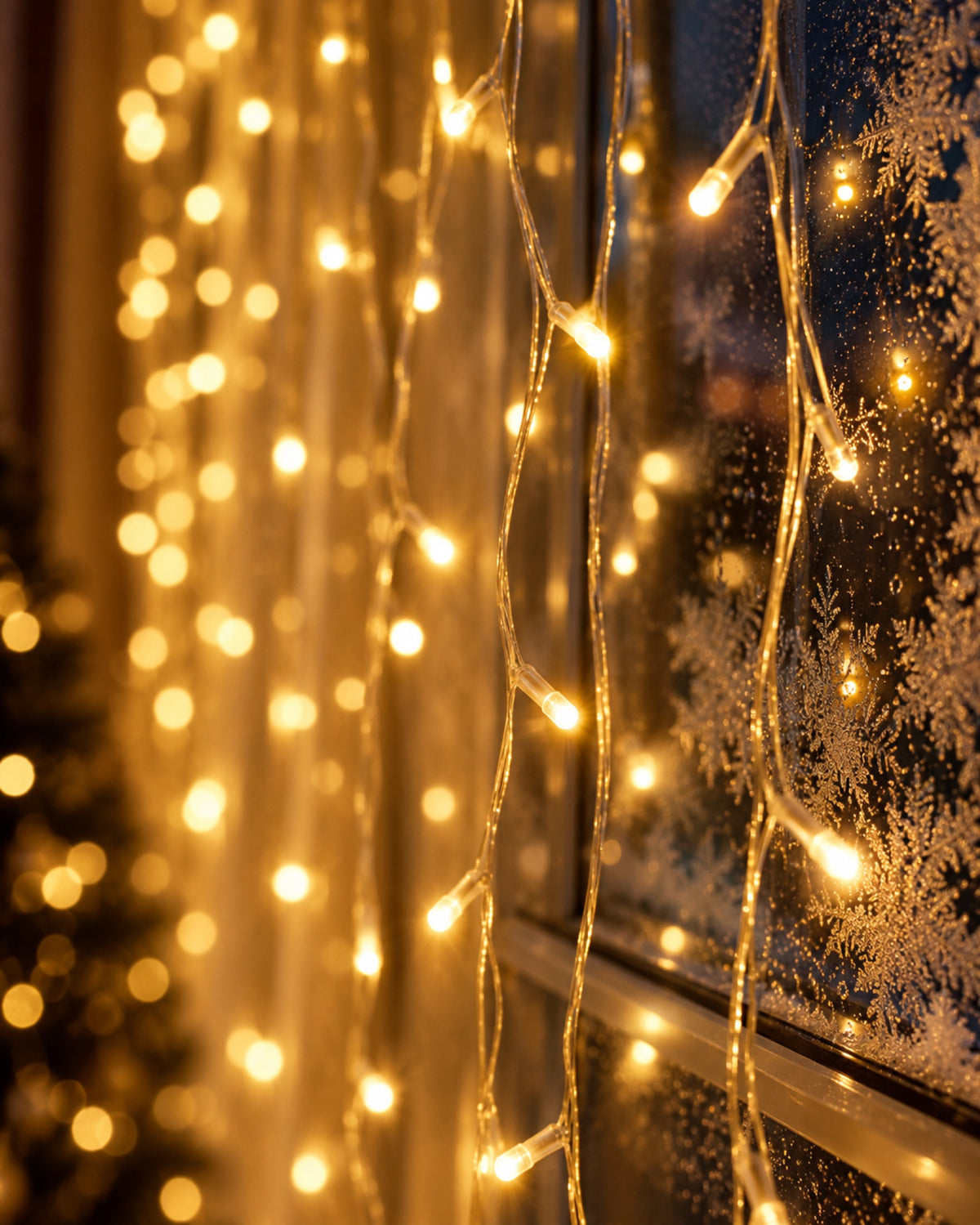 Cortina de Luces LED Navideña con Mando (3x3 m), detalle