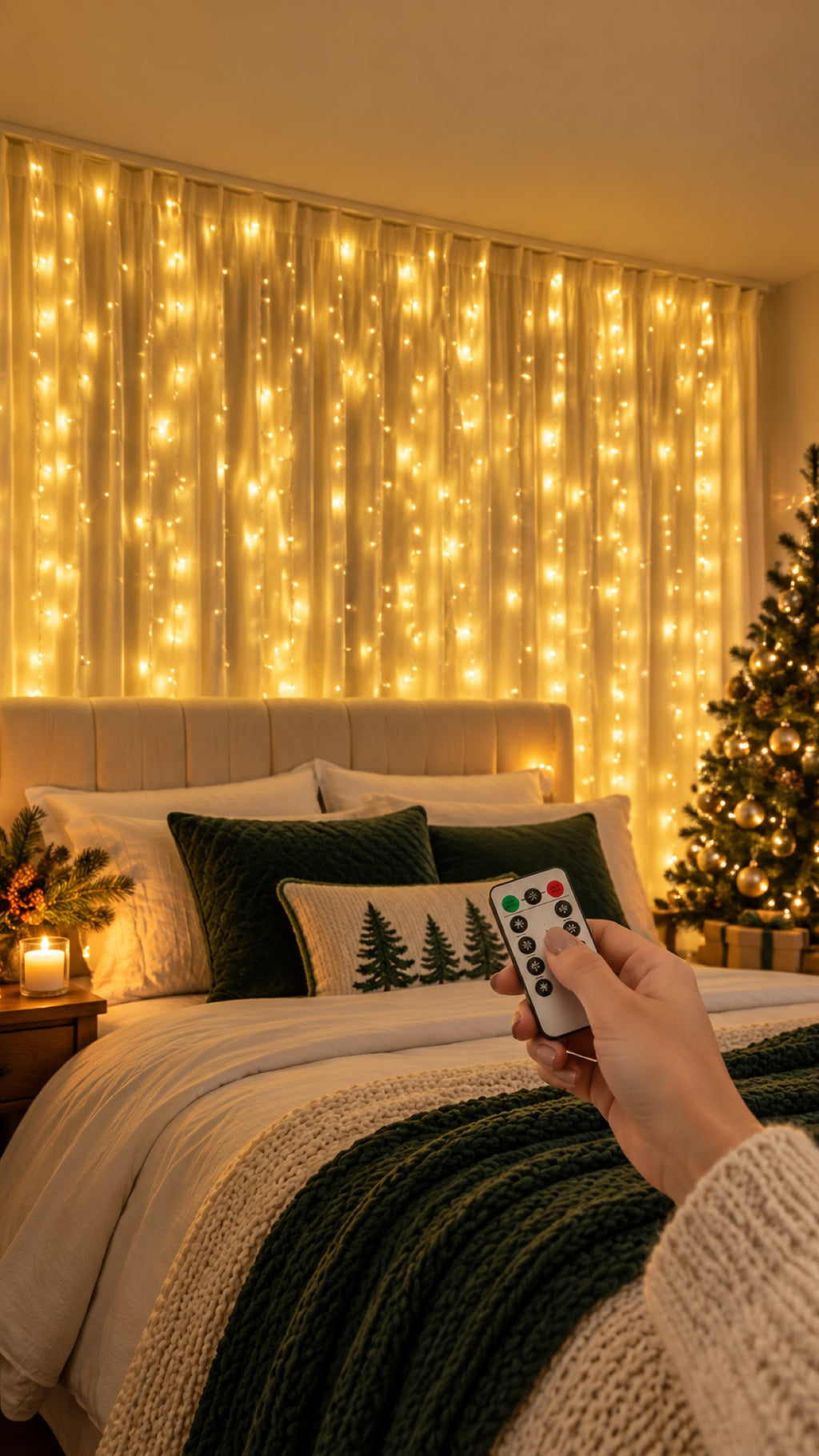 Cortina de Luces LED Navideña con Mando (3x3 m) en familia