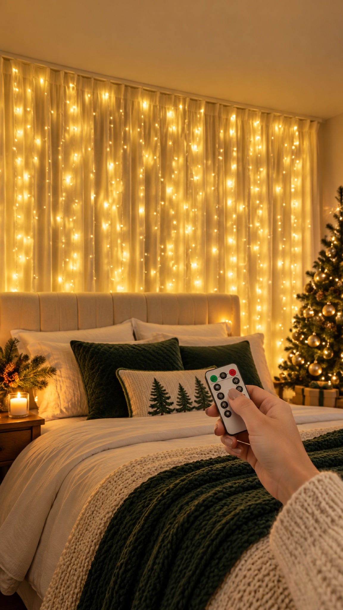 Cortina de Luces LED Navideña con Mando (3x3 m) en familia