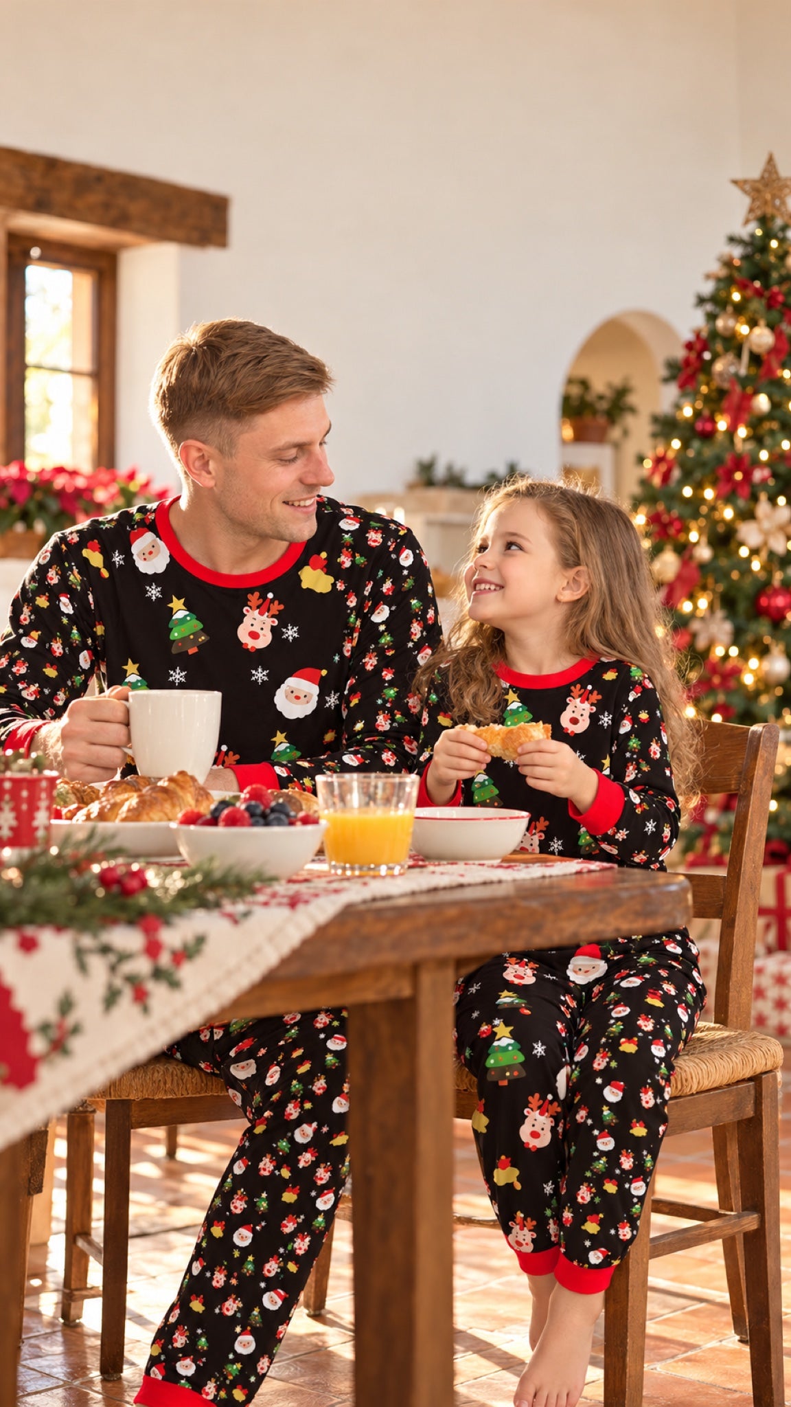 Pijama de Navidad a juego para toda la familia en familia