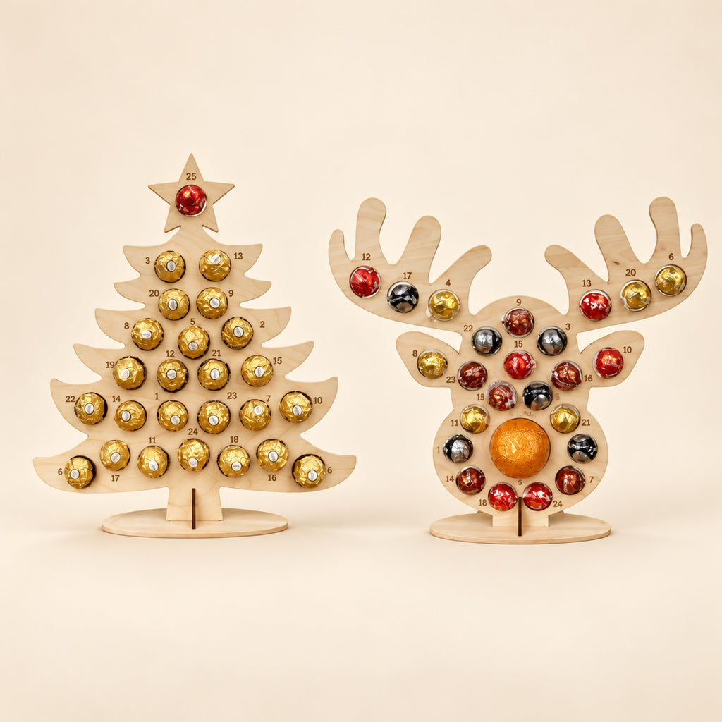 Calendario de adviento de madera