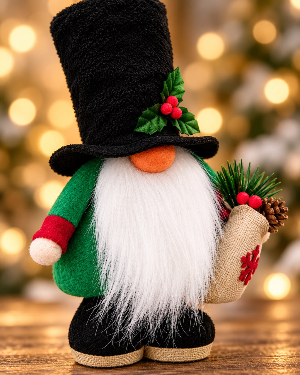 Gnomo navideño decorativo, detalle