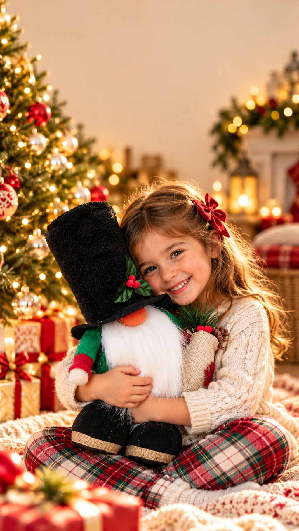 Gnomo navideño decorativo en familia