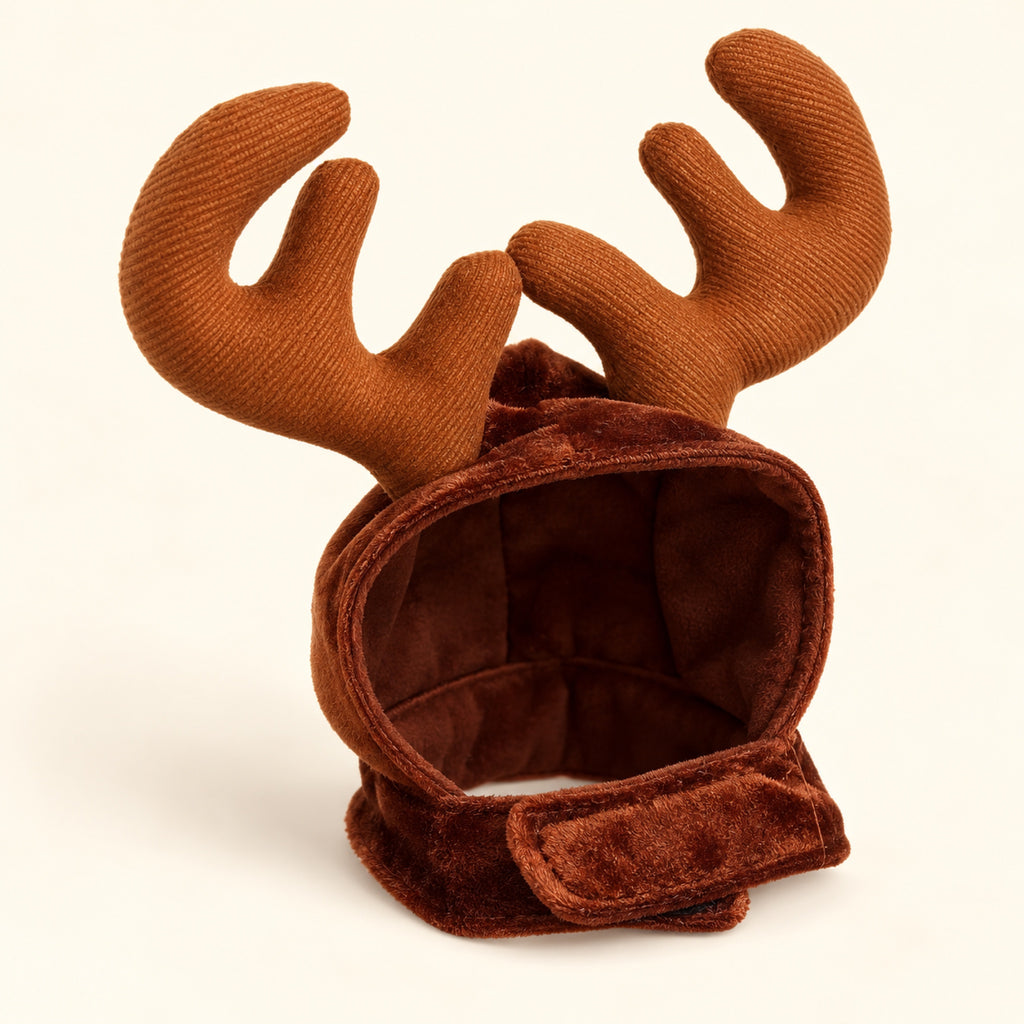 Gorro de reno navideño para perro y gato