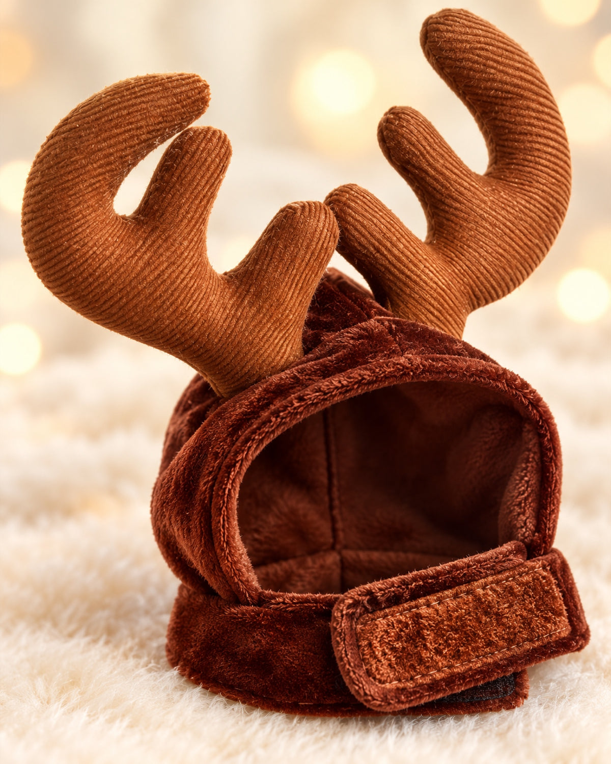 Gorro de reno navideño para perro y gato, detalle