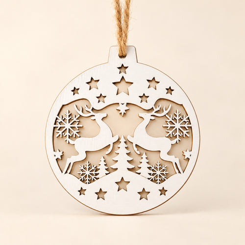 Adorno nórdico de madera para el árbol