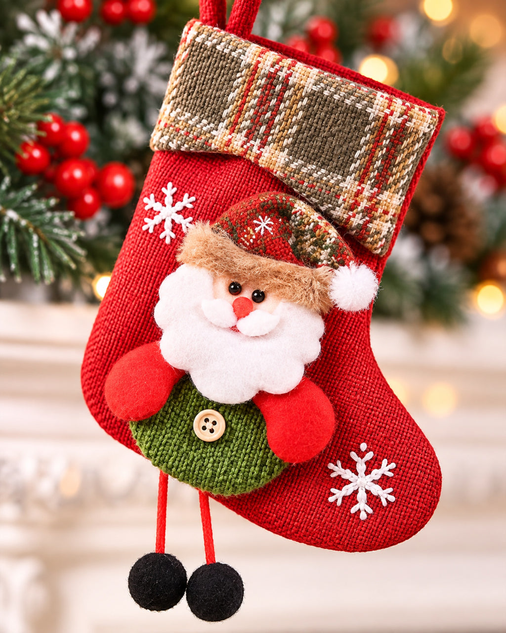 Calcetín de Navidad para colgar, detalle