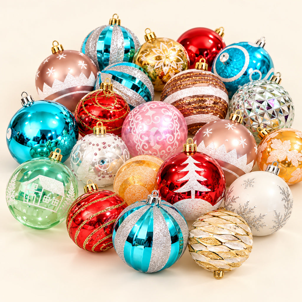 Set de 24 bolas de Navidad brillantes de 6 cm
