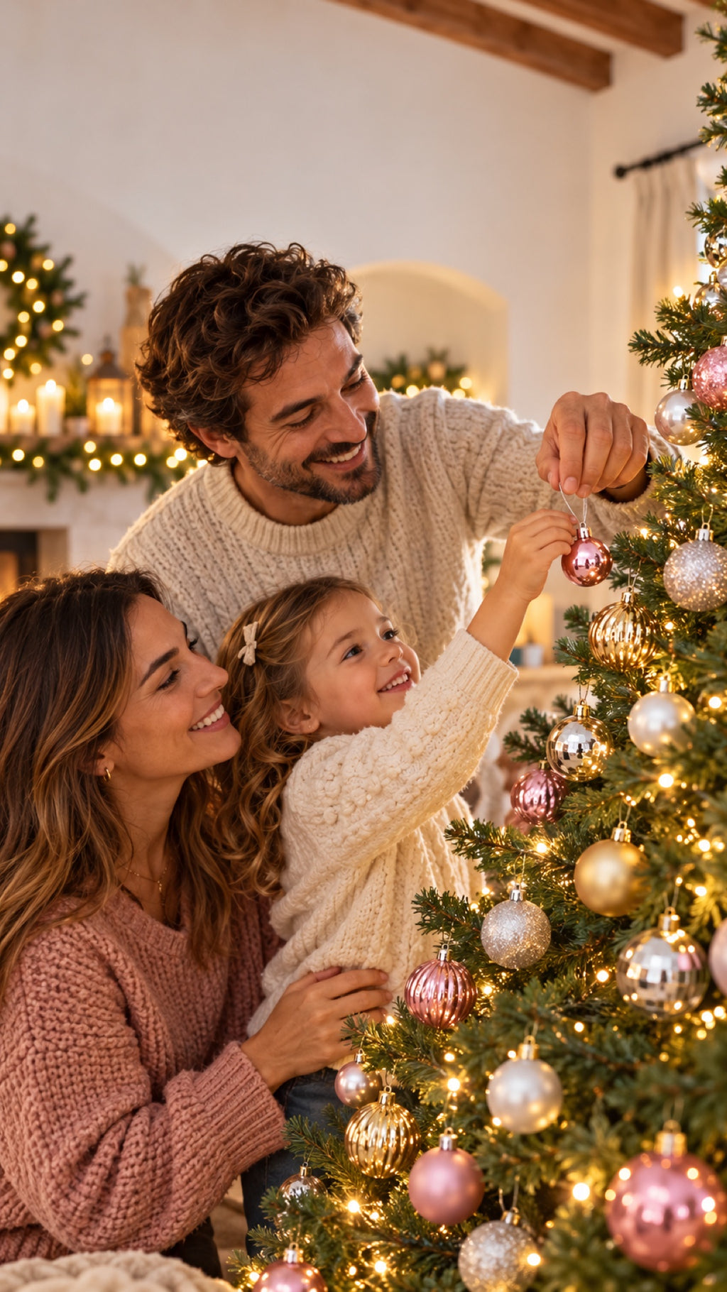 Set de 34 bolas de Navidad de 4 cm en familia