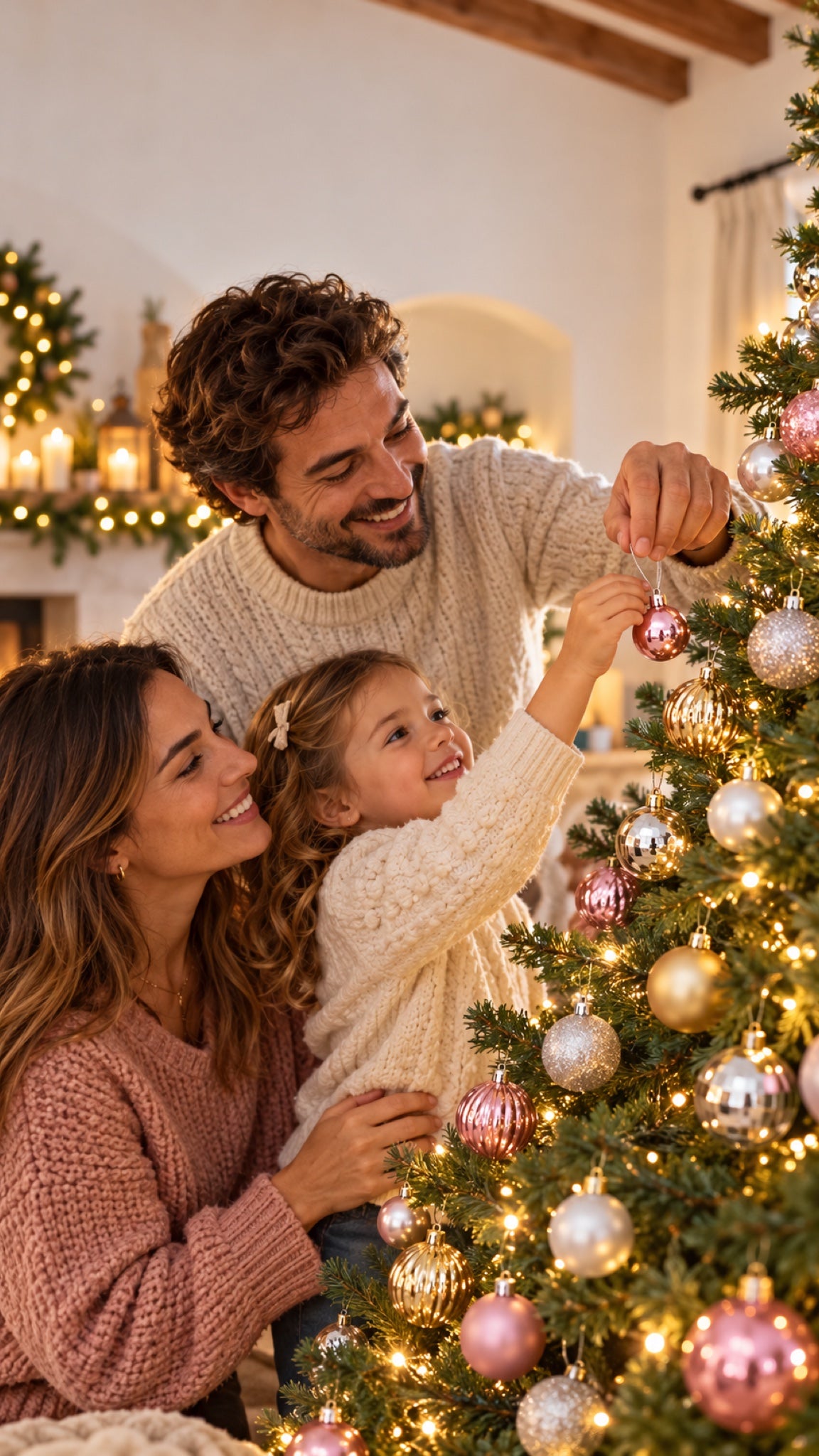 Set de 34 bolas de Navidad de 4 cm en familia